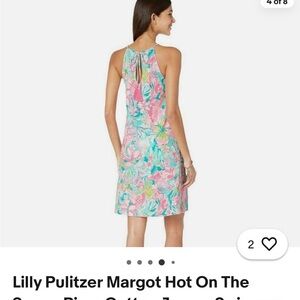 Lilly Pulitzer Pink & Aqua Floral Tie-Back Midi Dress